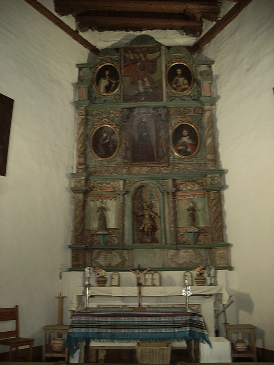 The reredos or altar screen in San Miguel Church